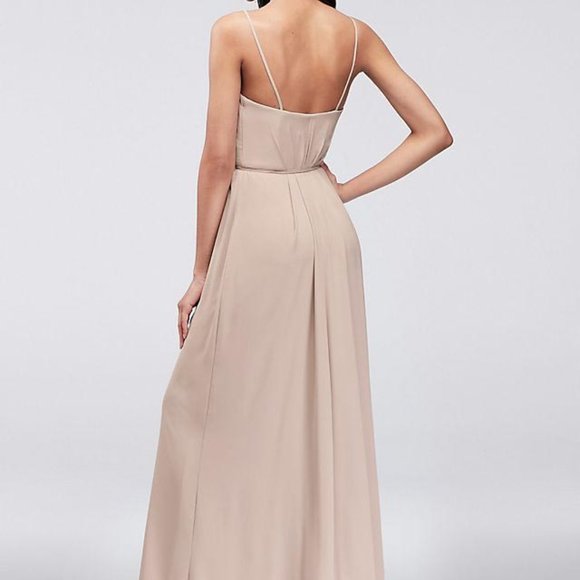 DB Studio Double-Strap Georgette Bridesmaids Dress | Graphite Size 12 - Picture 2 of 15